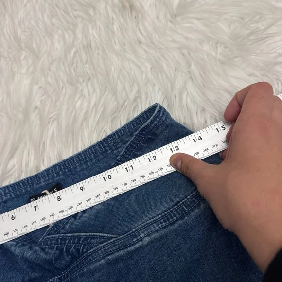 Flared Wide Leg High Rise Casual Wash Wrap Denim Jeans S - Picture 10 of 12